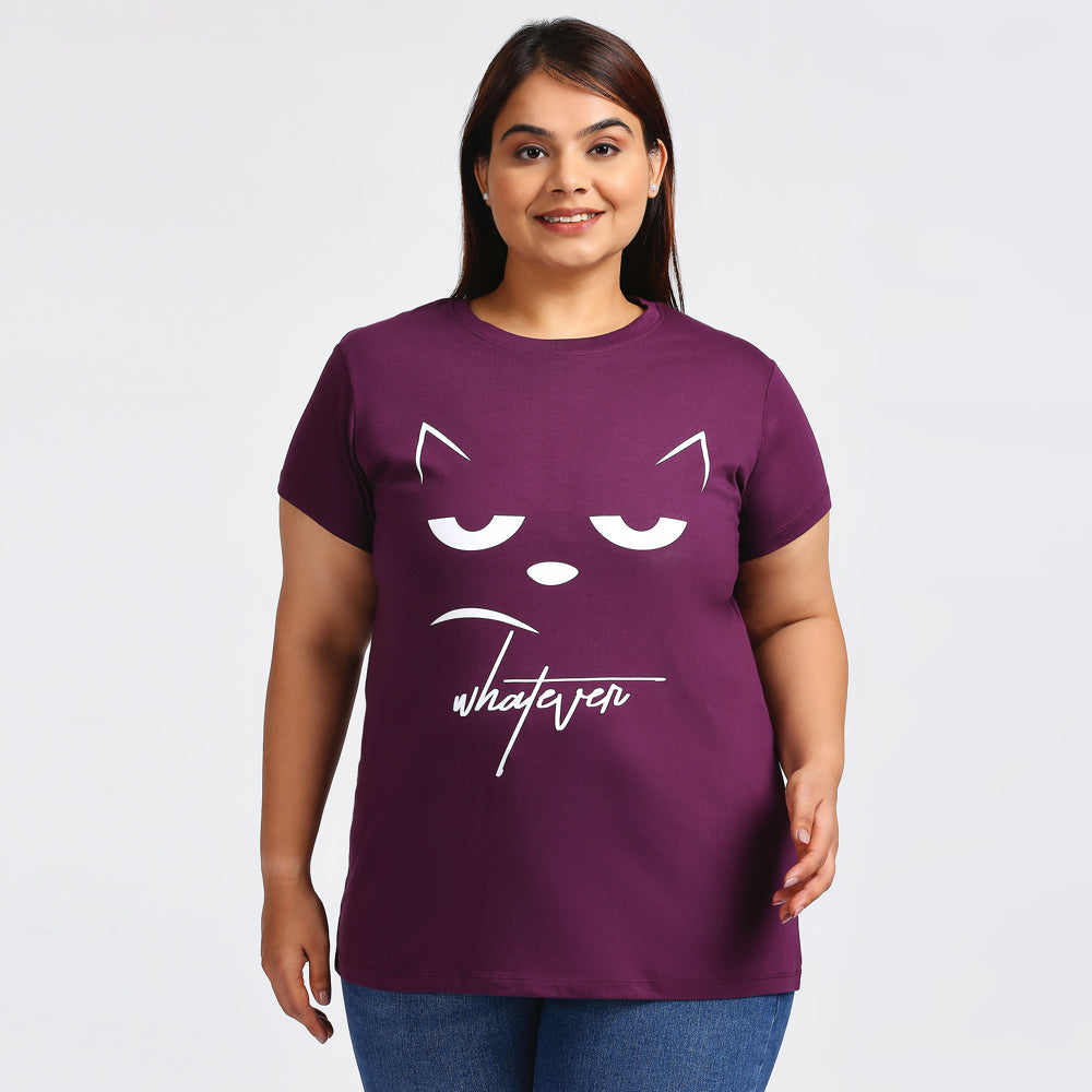 Plus Size Graphic T-Shirt | 2XL - 8XL | 100% Cotton | Purple