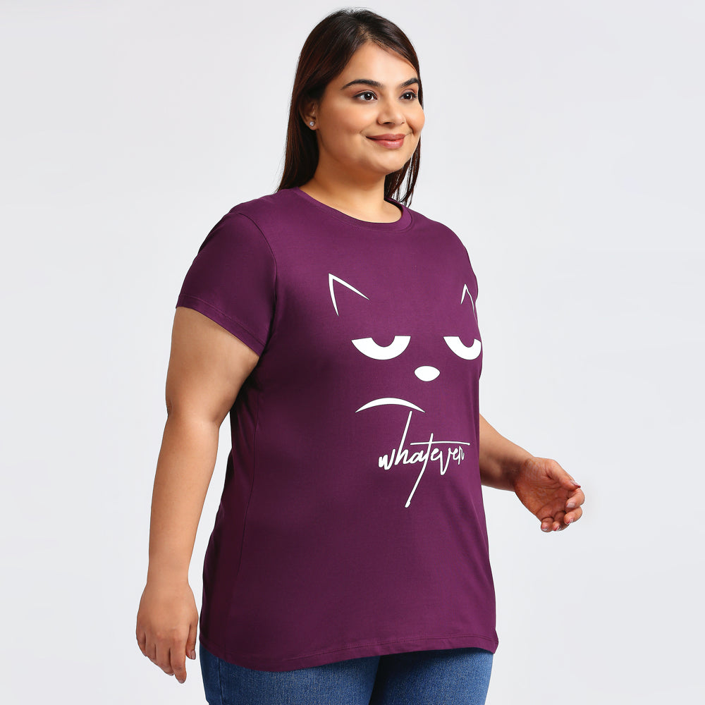 Plus Size Graphic T-Shirt | 2XL - 8XL | 100% Cotton | Purple