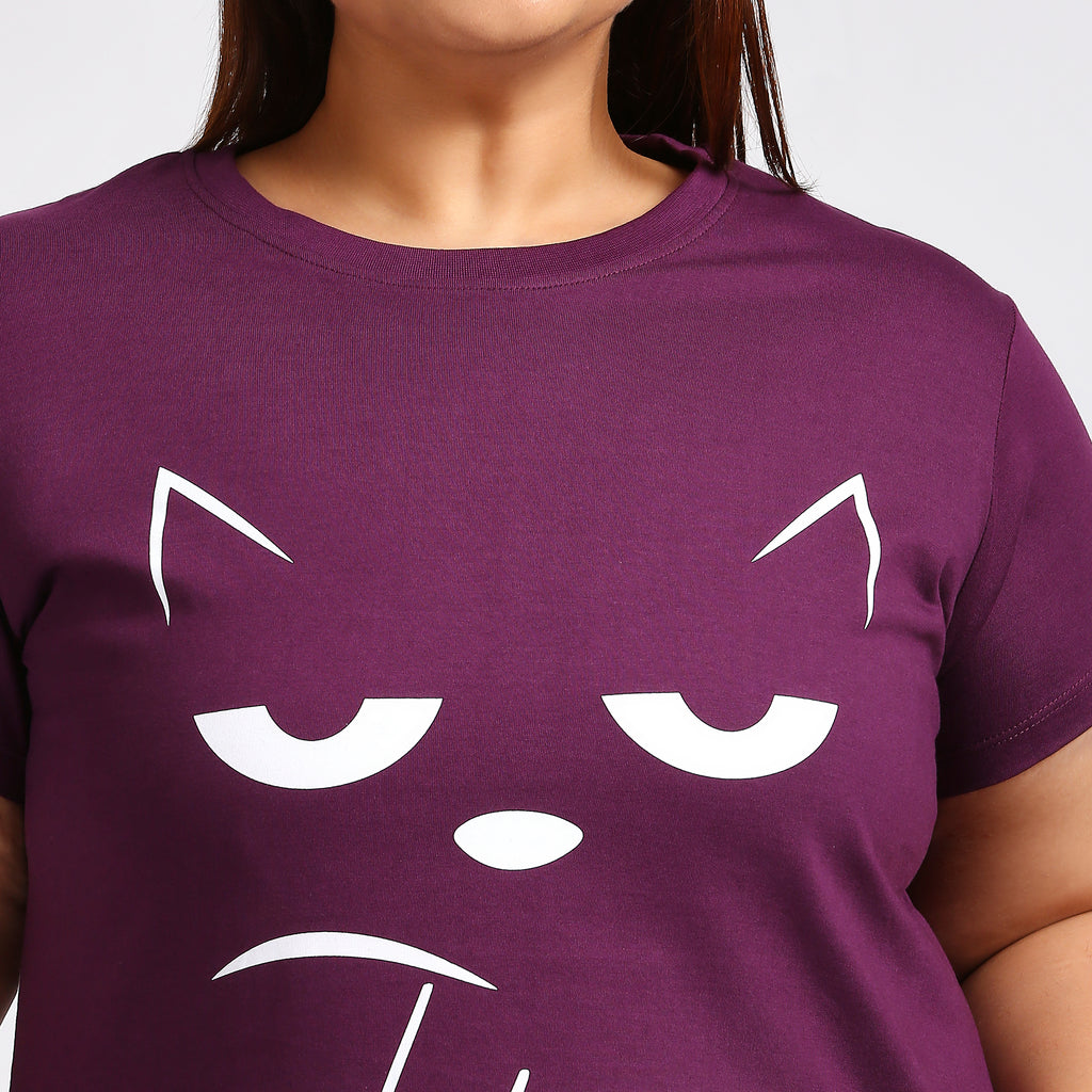 Plus Size Graphic T-Shirt | 2XL - 8XL | 100% Cotton | Purple
