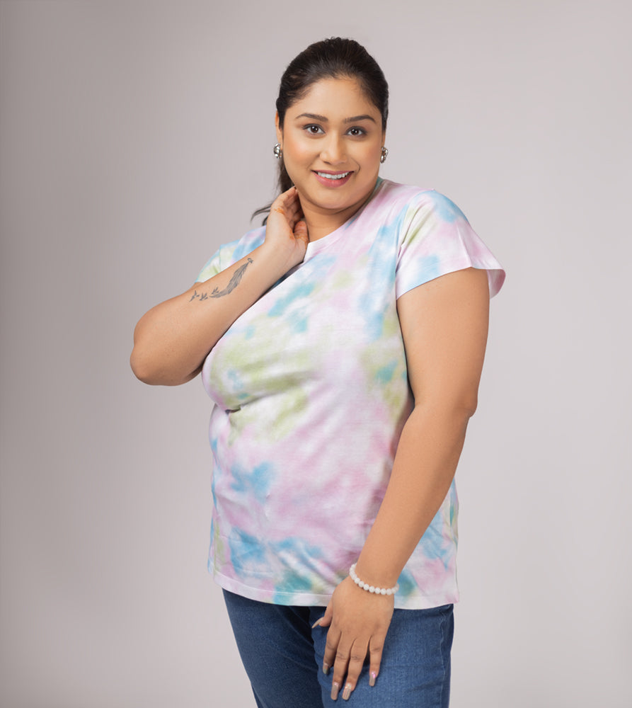 Sizeupp | Plus Size Aop Tees For Women | 3Xl - 9Xl | 100% Cotton | Aop | Knitted | Multi Colour