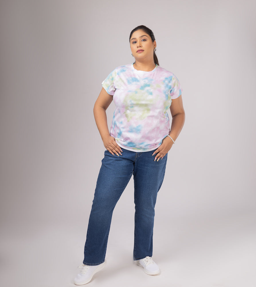 Sizeupp | Plus Size Aop Tees For Women | 3Xl - 9Xl | 100% Cotton | Aop | Knitted | Multi Colour