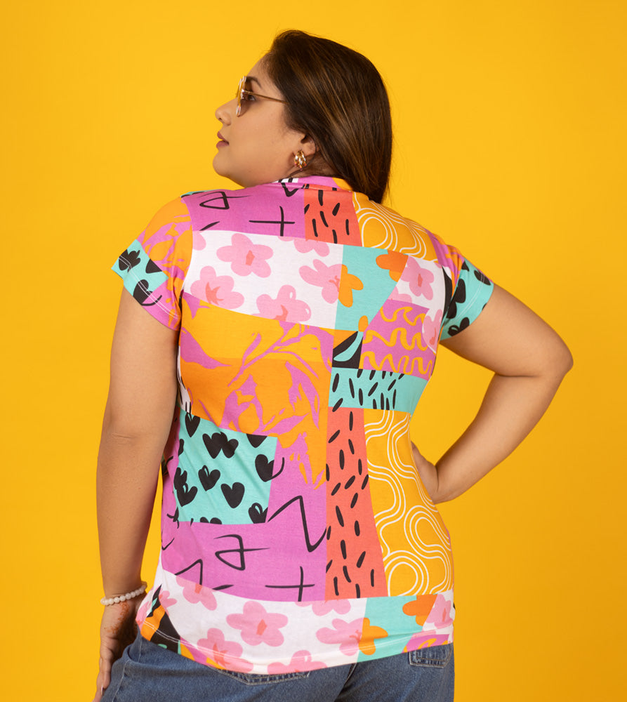 Sizeupp | Plus Size  Aop Tees For Women | 3XL - 9XL | 100% Cotton | Aop | Multi Colour
