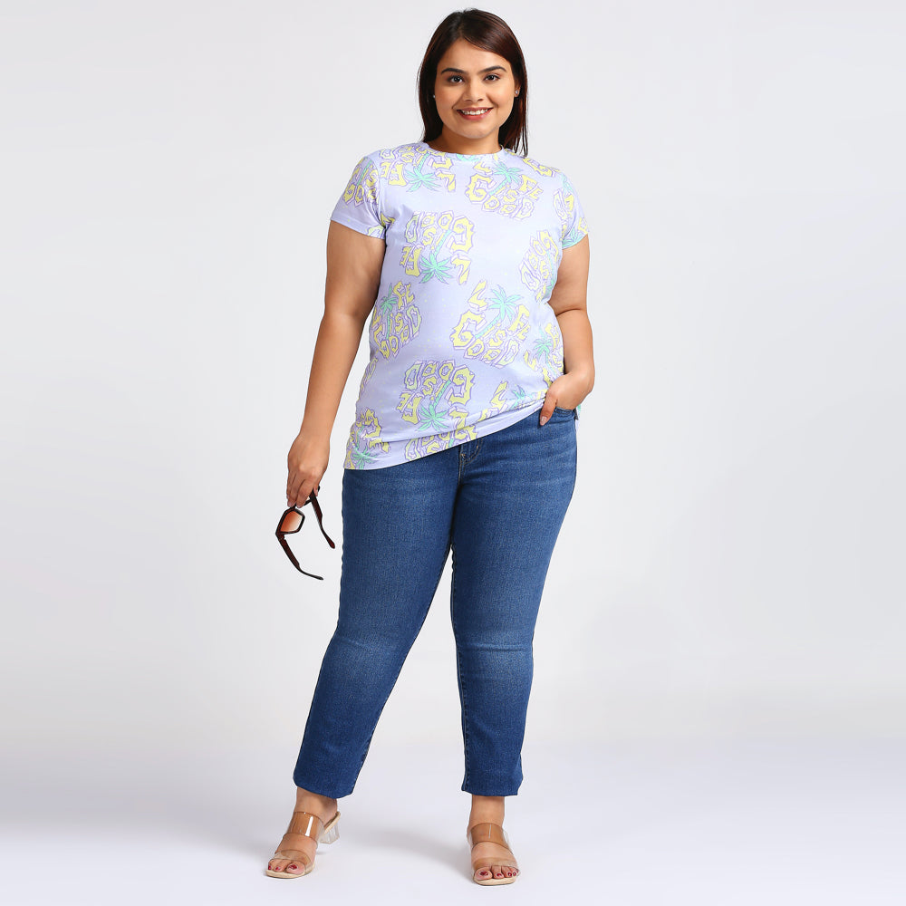 Plus Size Aop T-shirt | 2XL - 8XL | 100% Cotton | Lavender