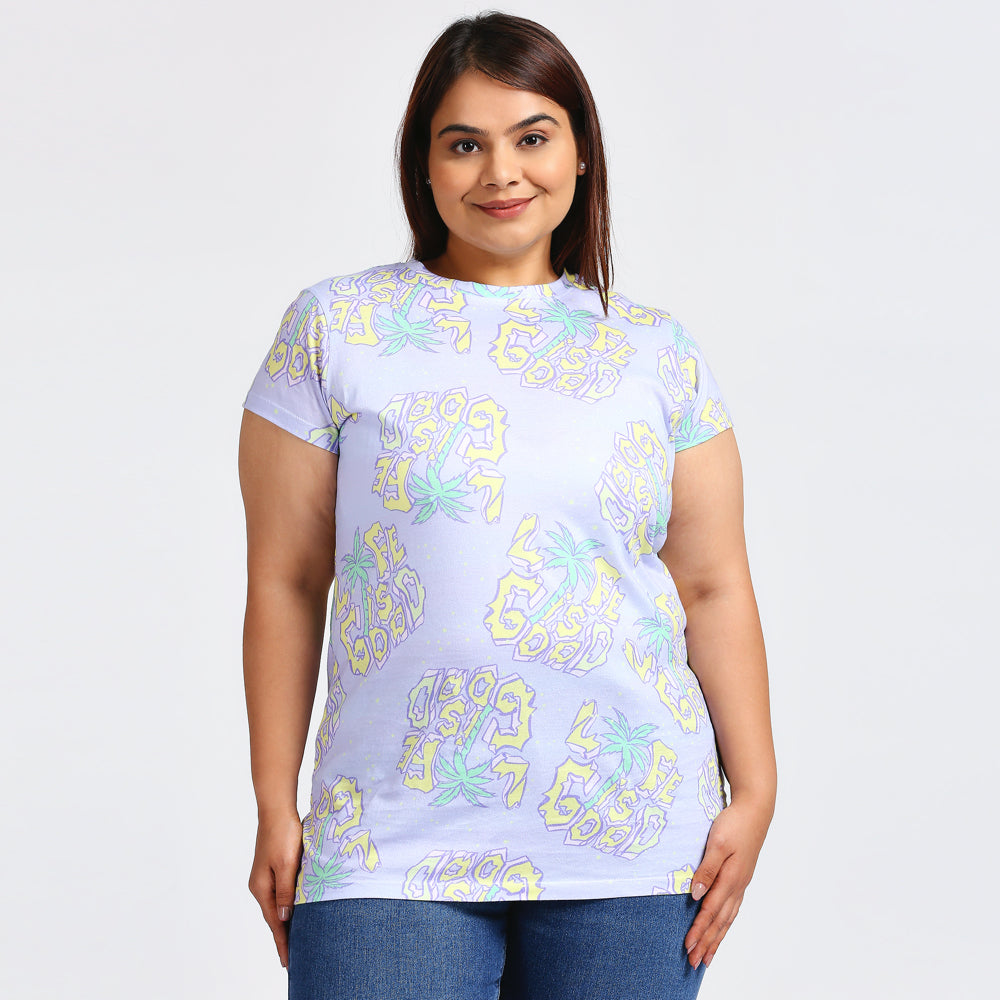 Plus Size Aop T-shirt | 2XL - 8XL | 100% Cotton | Lavender
