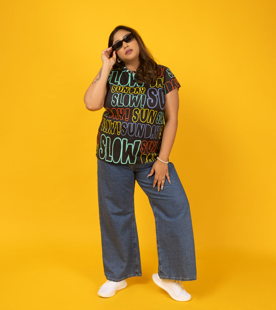 Plus Size Aop T-shirt | 2XL - 8XL | 100% Cotton | Black