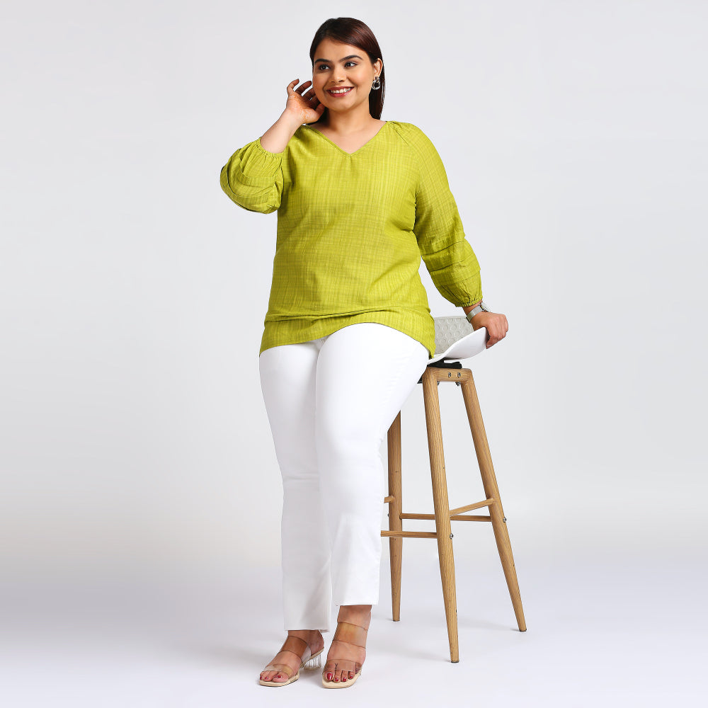 Plus Size Top | XL - 7XL | 100% Cotton | Lime Green