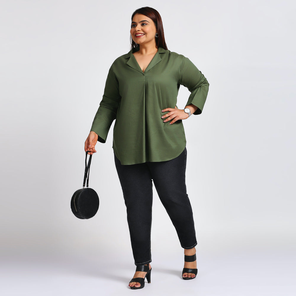 Plus Size Top | XL - 7XL | Dark Green
