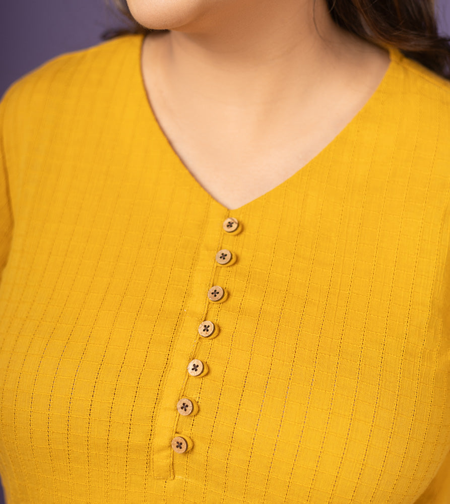 Plus Size Top | XL - 7XL | 100% Cotton | Mustard Yellow