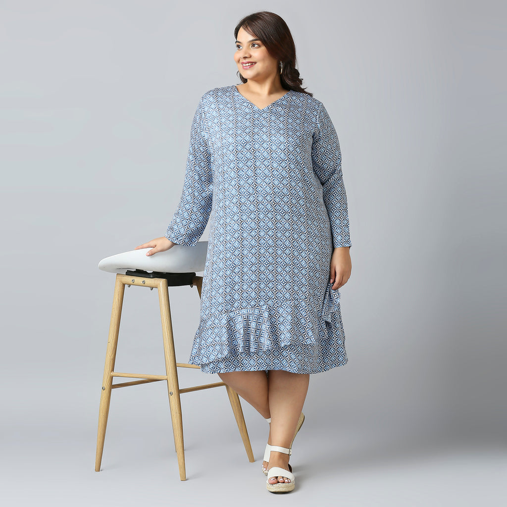 Plus Size Dress | 2XL - 8XL | Blue
