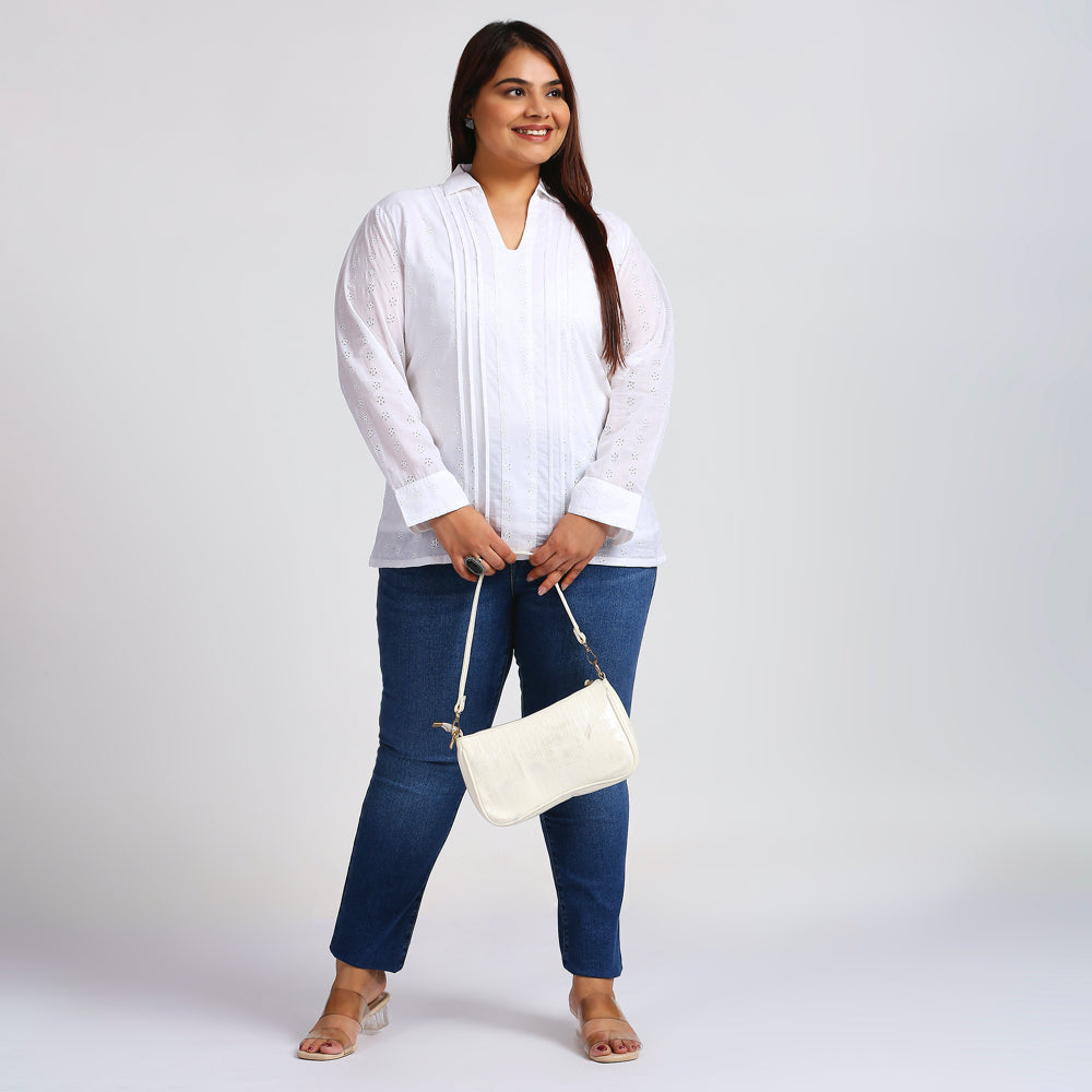 Plus Size Top | XL - 7XL | 100% Cotton | White