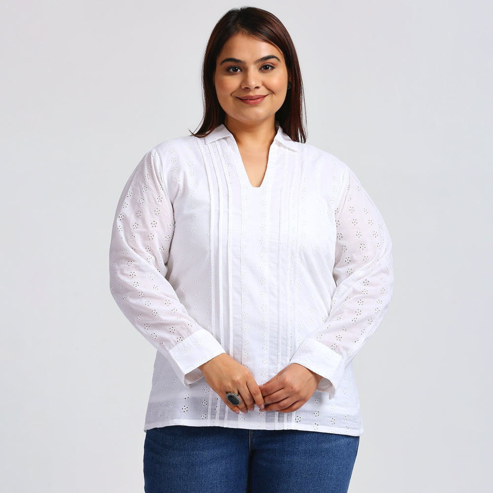 Plus Size Top | XL - 7XL | 100% Cotton | White