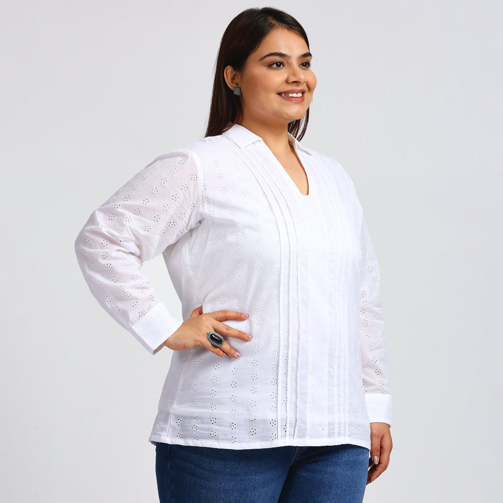 Plus Size Top | XL - 7XL | 100% Cotton | White