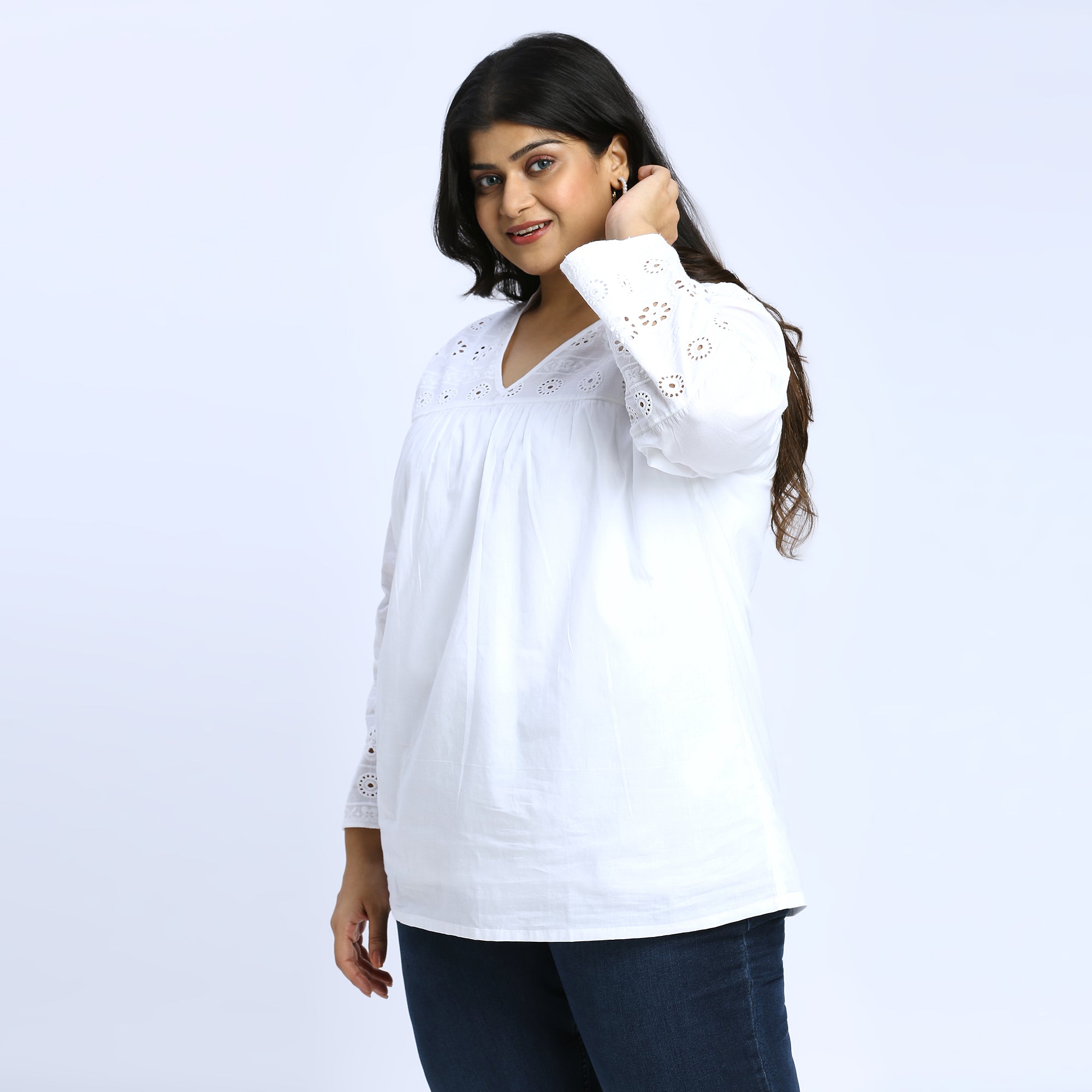 Plus Size Top | 2XL - 8XL | 100% Cotton | White