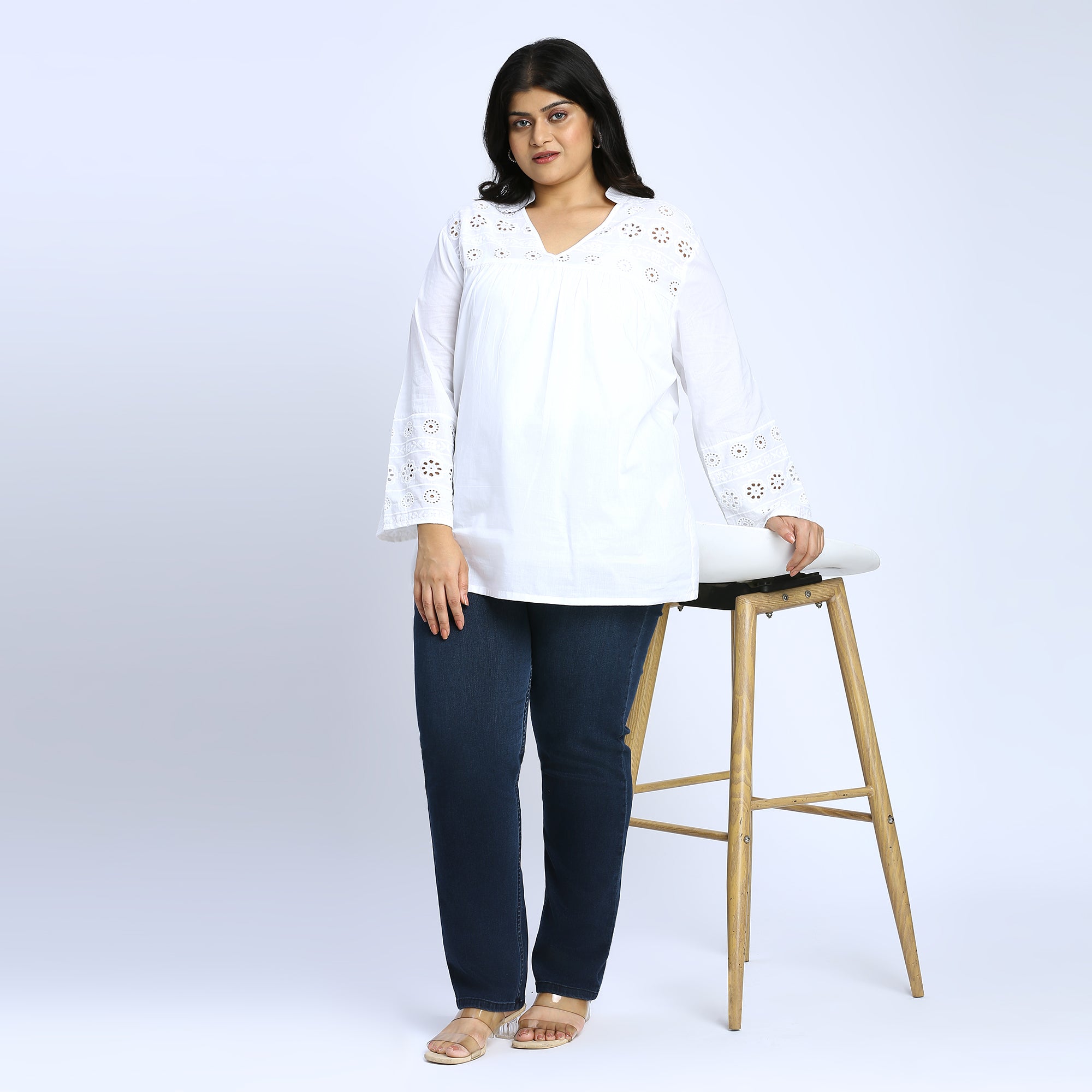 Plus Size Top | 2XL - 8XL | 100% Cotton | White