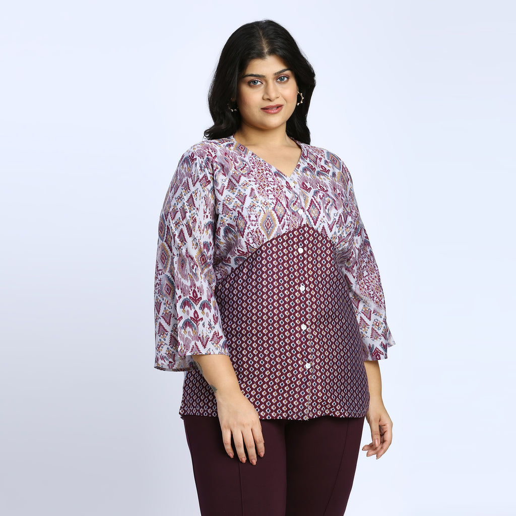 Plus Size Top | 2XL - 8XL | Wine