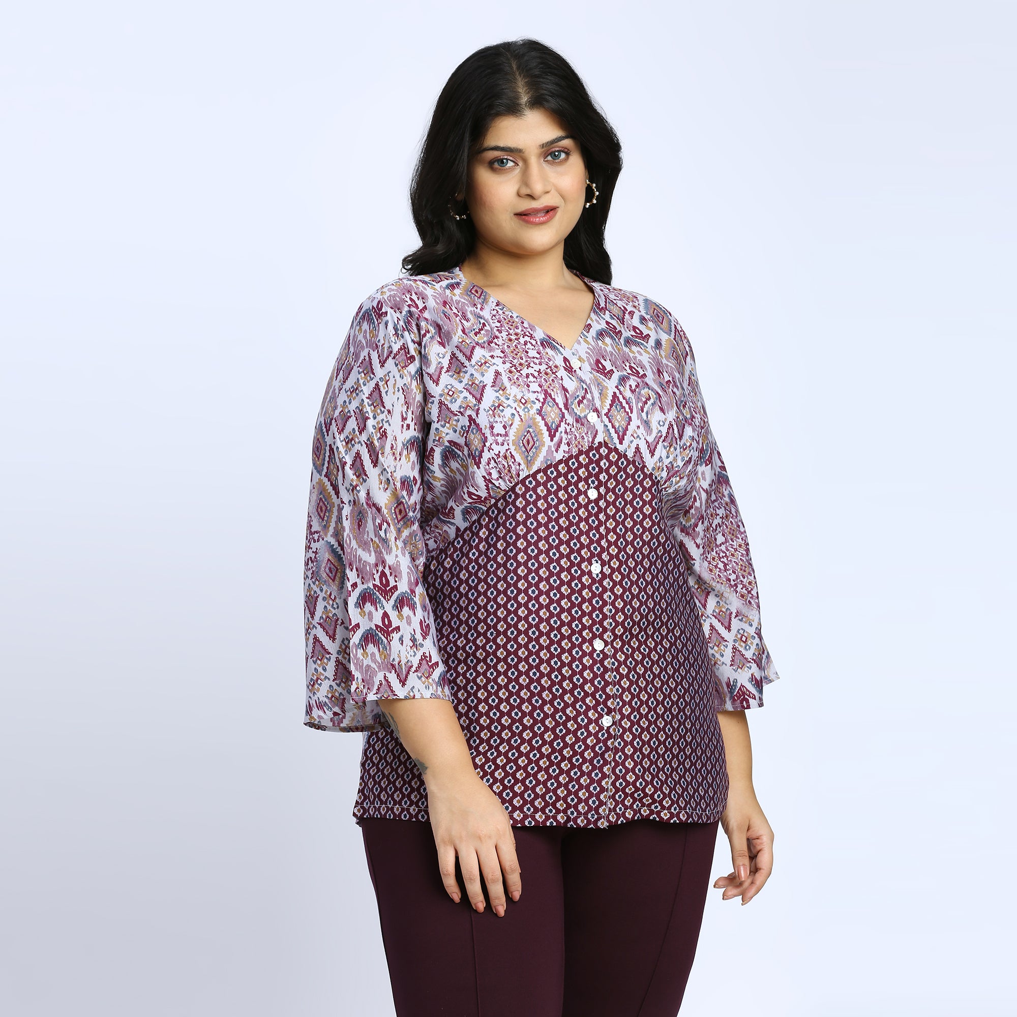 Plus Size Top | 2XL - 8XL | Wine