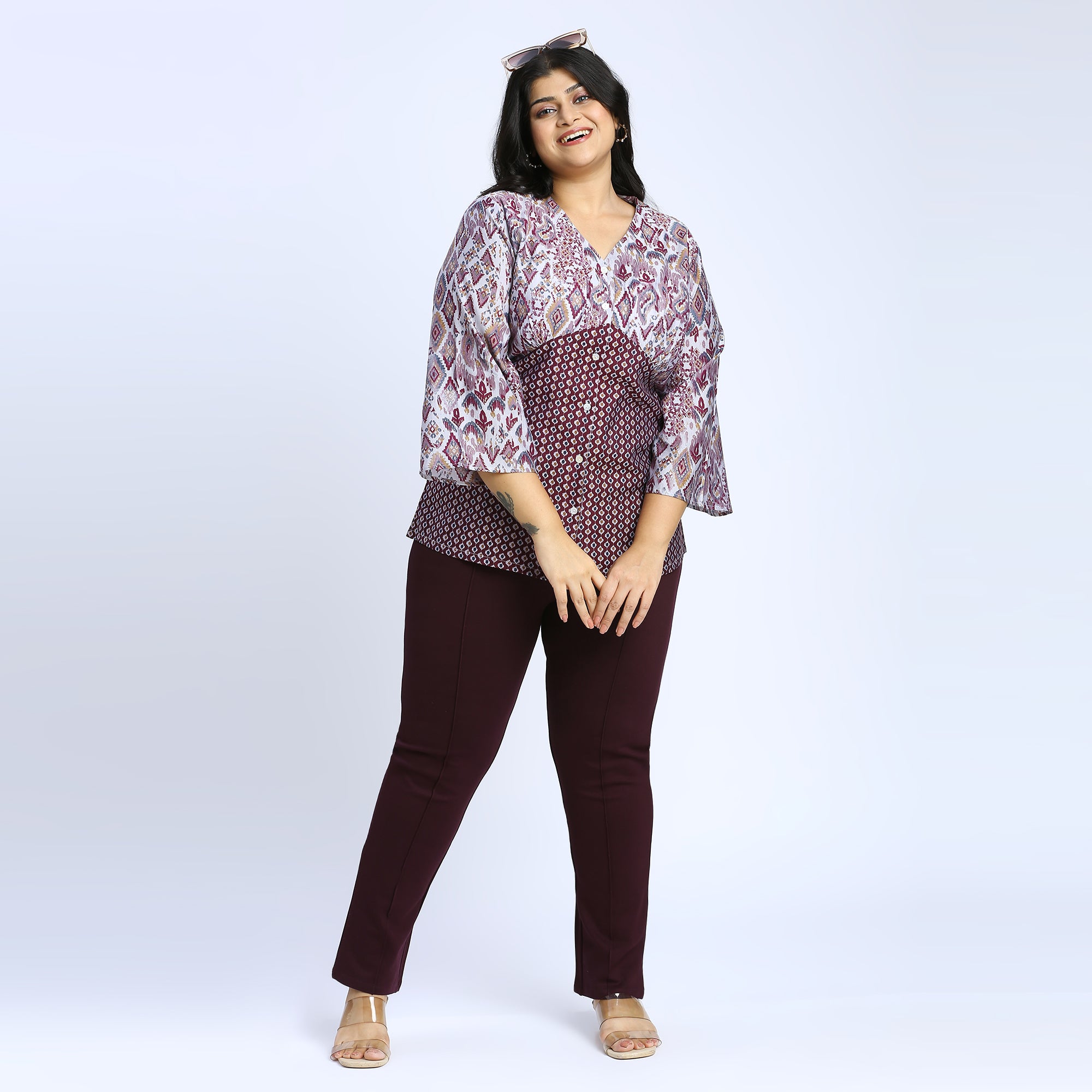 Plus Size Top | 2XL - 8XL | Wine