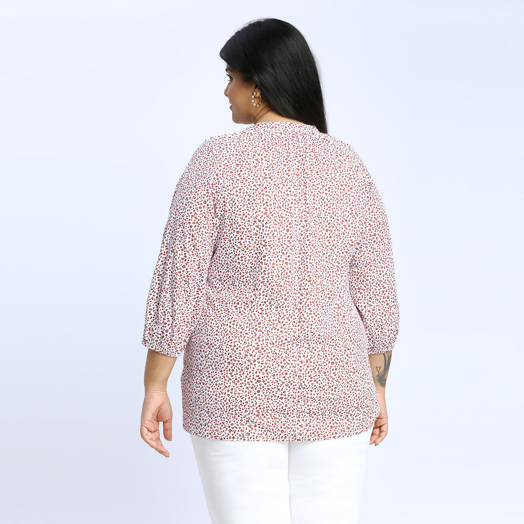 Plus Size Top | 2XL - 8XL | 100% Cotton | White Floral