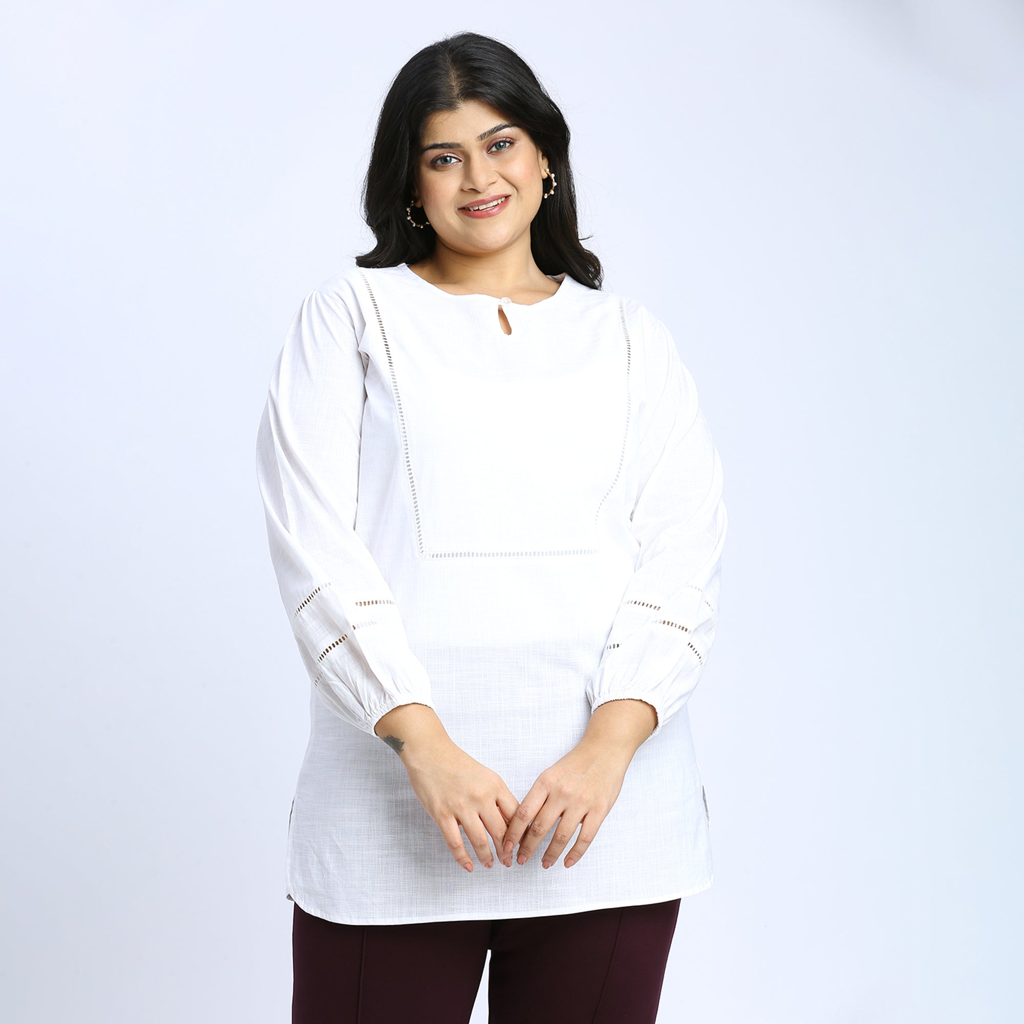 Plus Size Top | 2XL - 8XL | 100% Cotton | White