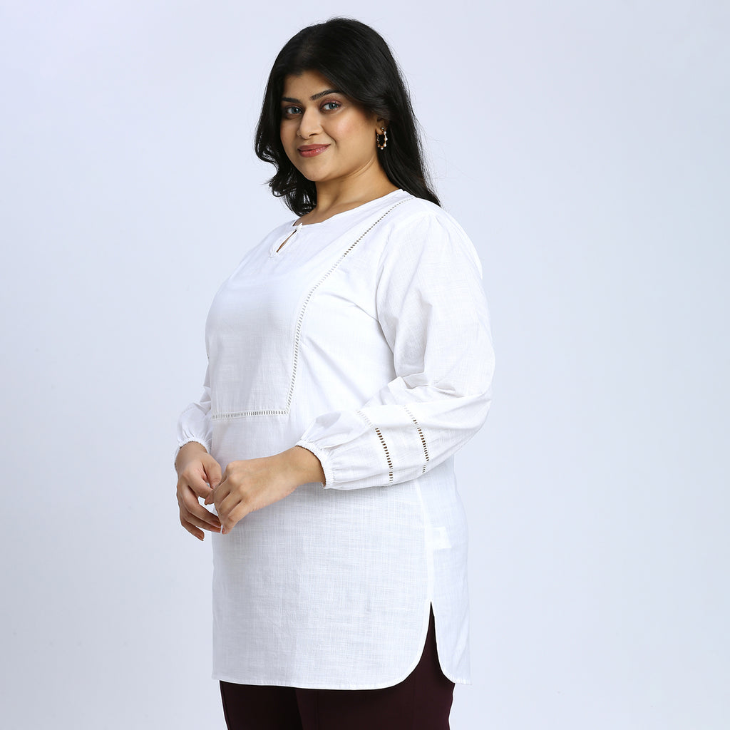Plus Size Top | 2XL - 8XL | 100% Cotton | White