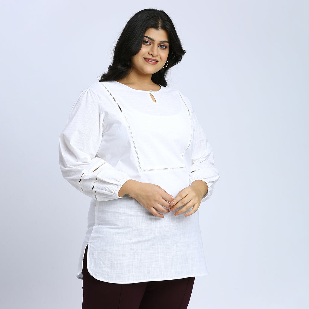 Plus Size Top | 2XL - 8XL | 100% Cotton | White