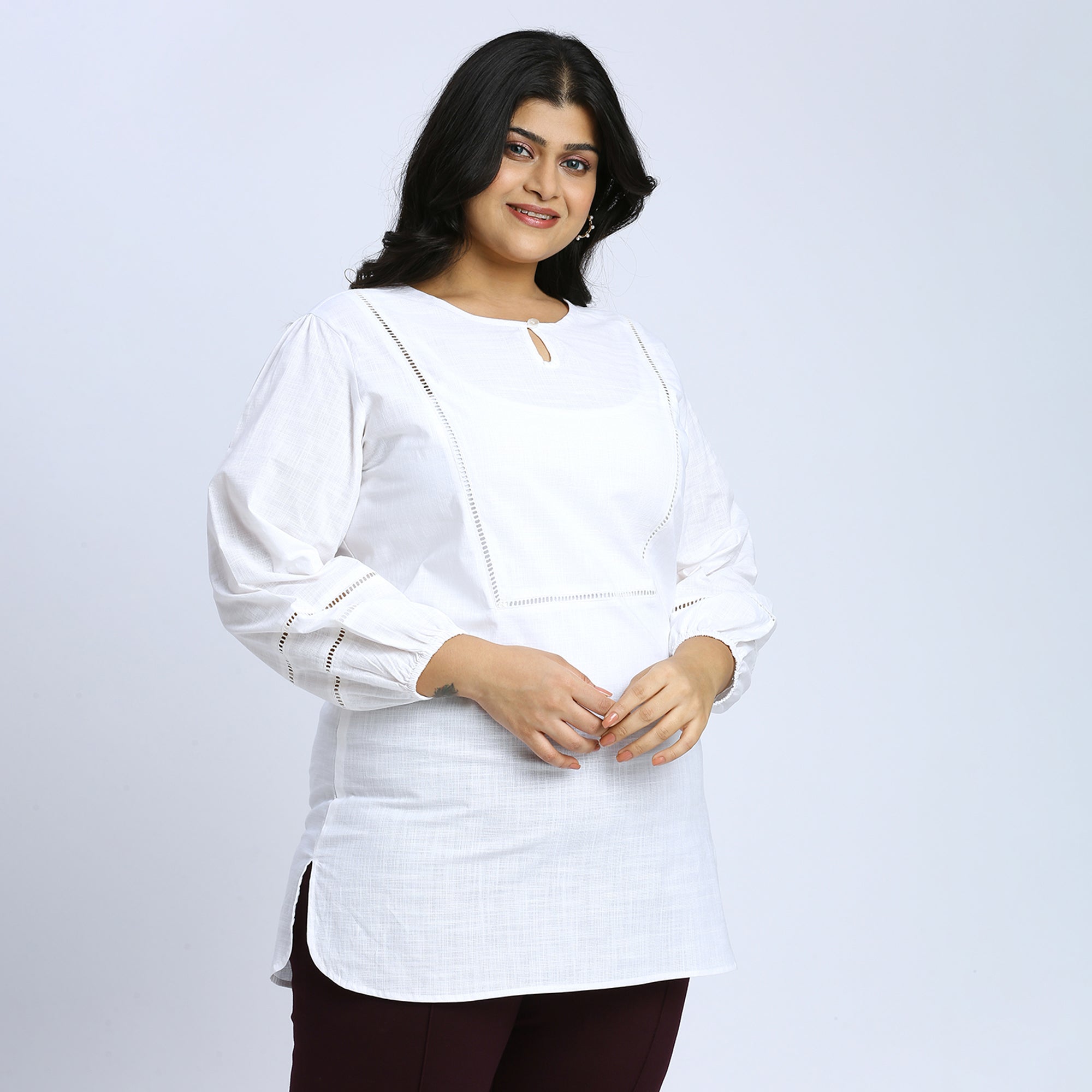Plus Size Top | 2XL - 8XL | 100% Cotton | White