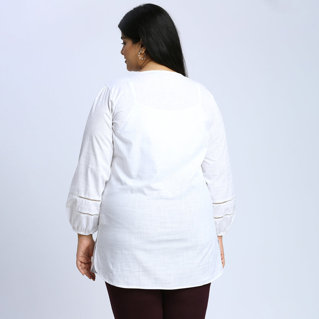Plus Size Top | 2XL - 8XL | 100% Cotton | White