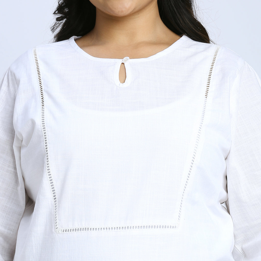 Plus Size Top | 2XL - 8XL | 100% Cotton | White