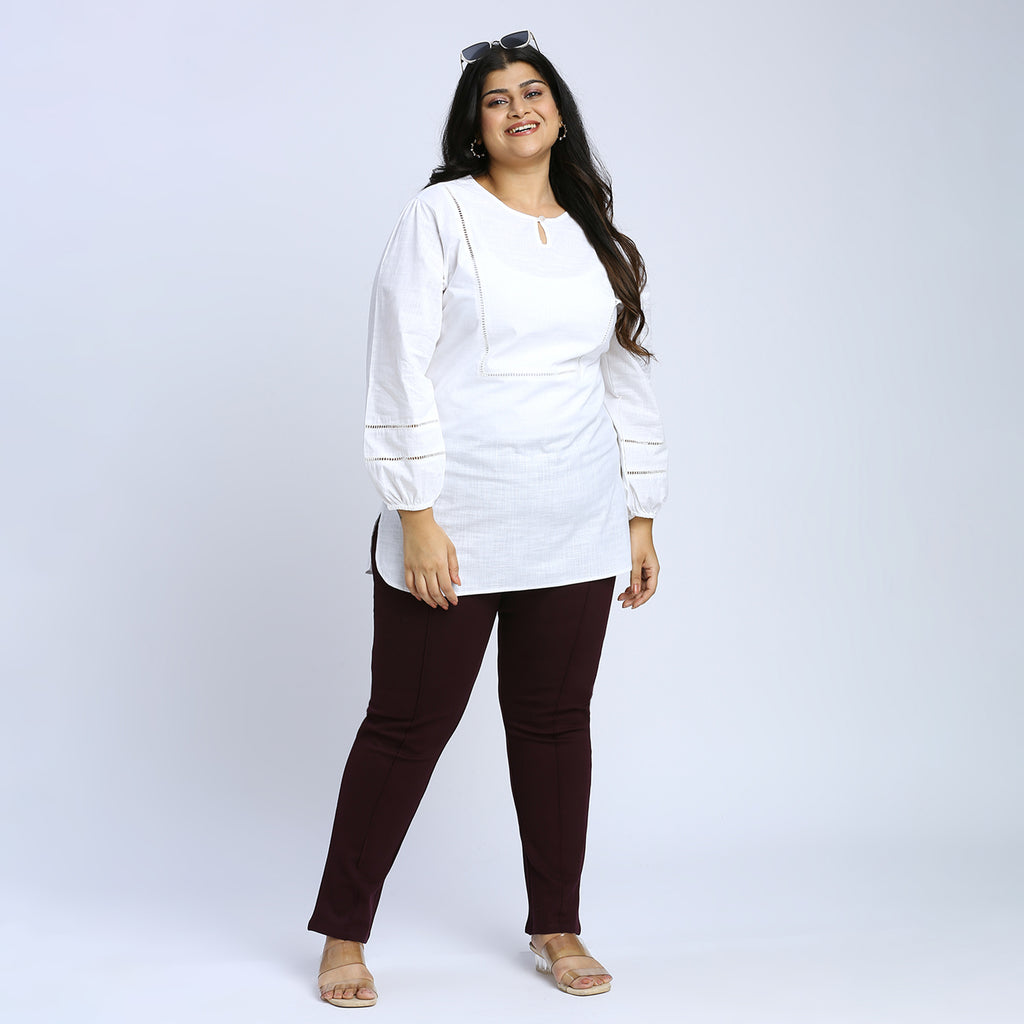 Plus Size Top | 2XL - 8XL | 100% Cotton | White