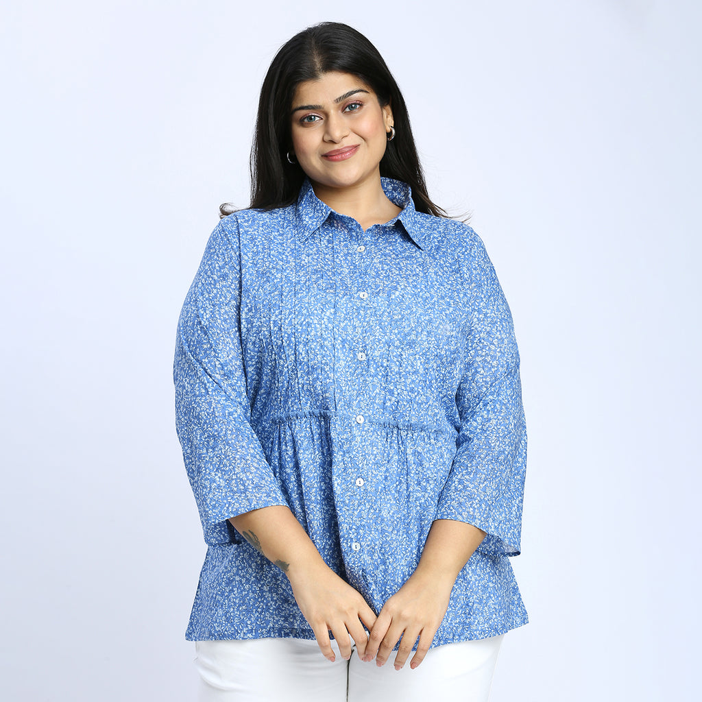 Plus Size Top | 2XL - 8XL | 100% Cotton | Blue