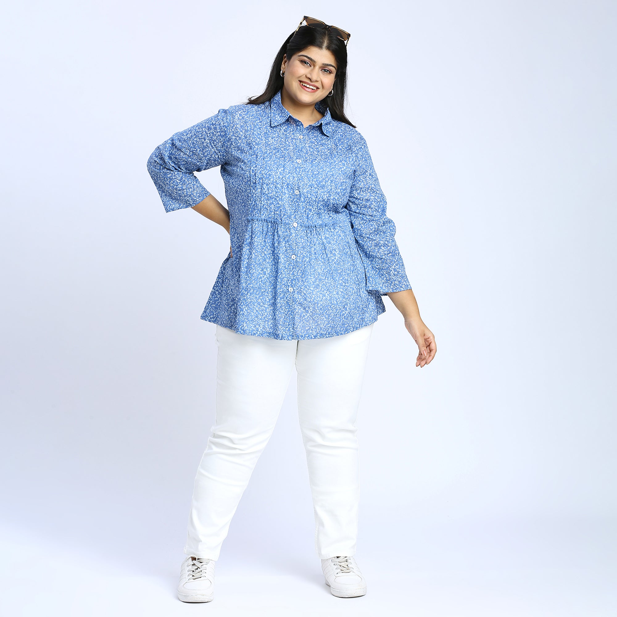 Plus Size Top | 2XL - 8XL | 100% Cotton | Blue