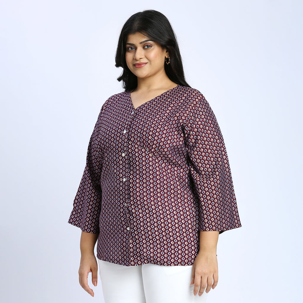 Plus Size Top | 2XL - 8XL | Wine