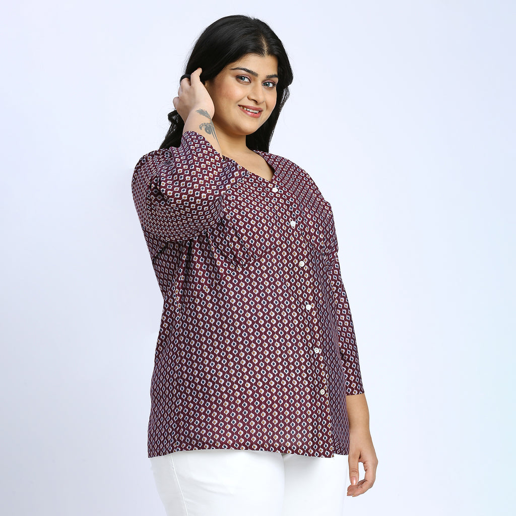 Plus Size Top | 2XL - 8XL | Wine