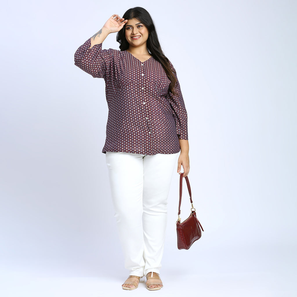 Plus Size Top | 2XL - 8XL | Wine