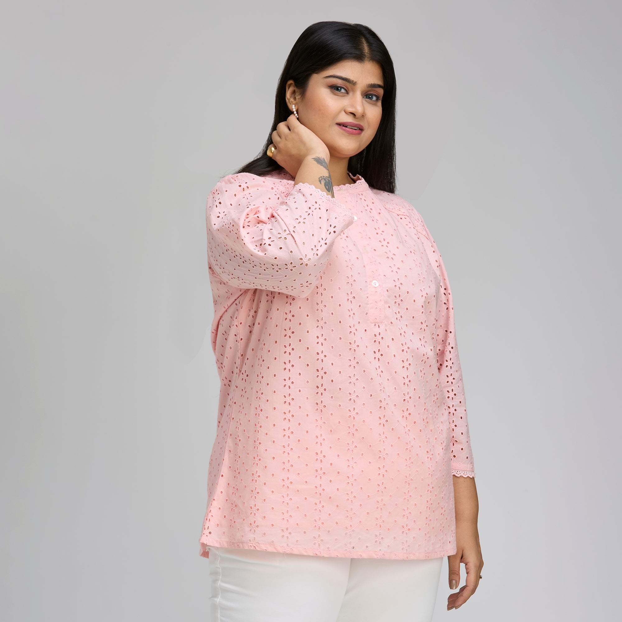 Plus Size Top | 2XL-8XL | 100% Cotton | Peach