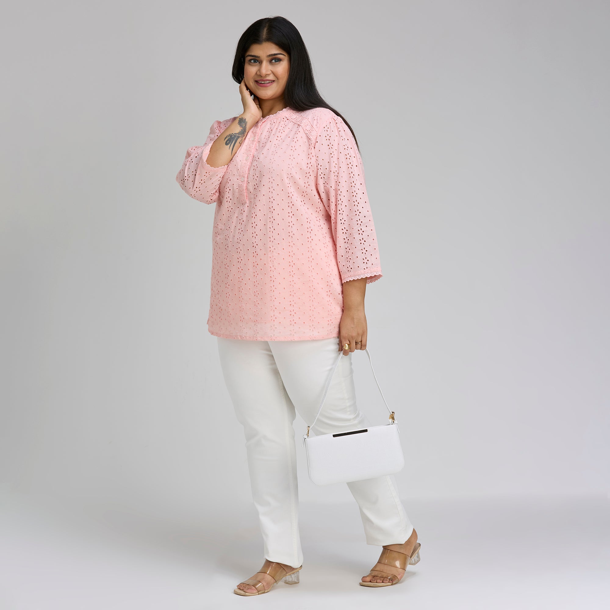 Plus Size Top | 2XL-8XL | 100% Cotton | Peach
