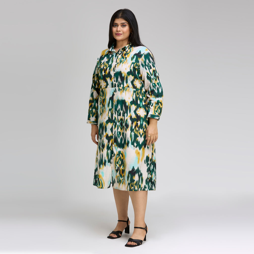 Plus Size Dress | 2XL-8XL | 100% Cotton | Beige