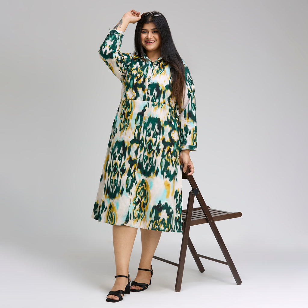 Plus Size Dress | 2XL-8XL | 100% Cotton | Beige