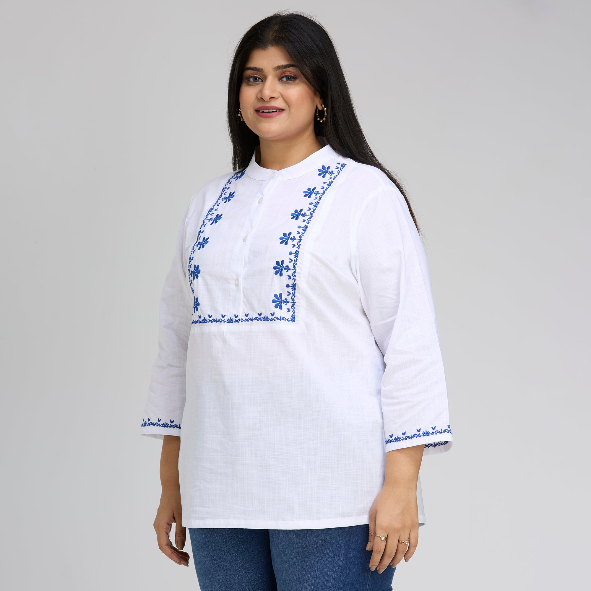 Plus Size Top | 2XL-8XL | 100% Cotton | White