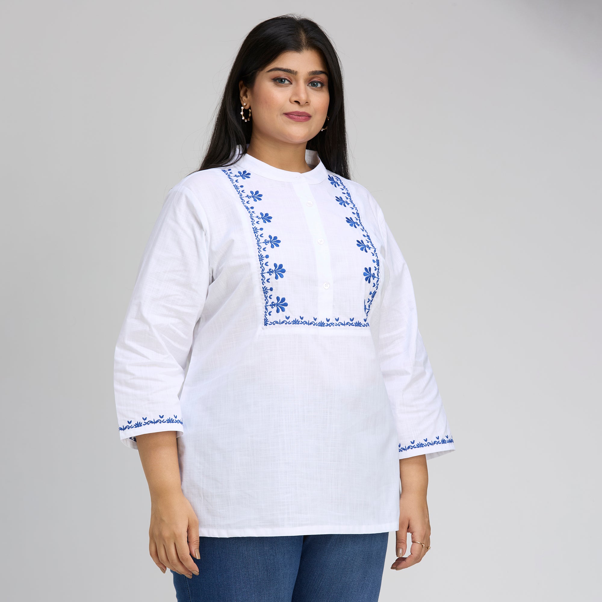 Plus Size Top | 2XL-8XL | 100% Cotton | White