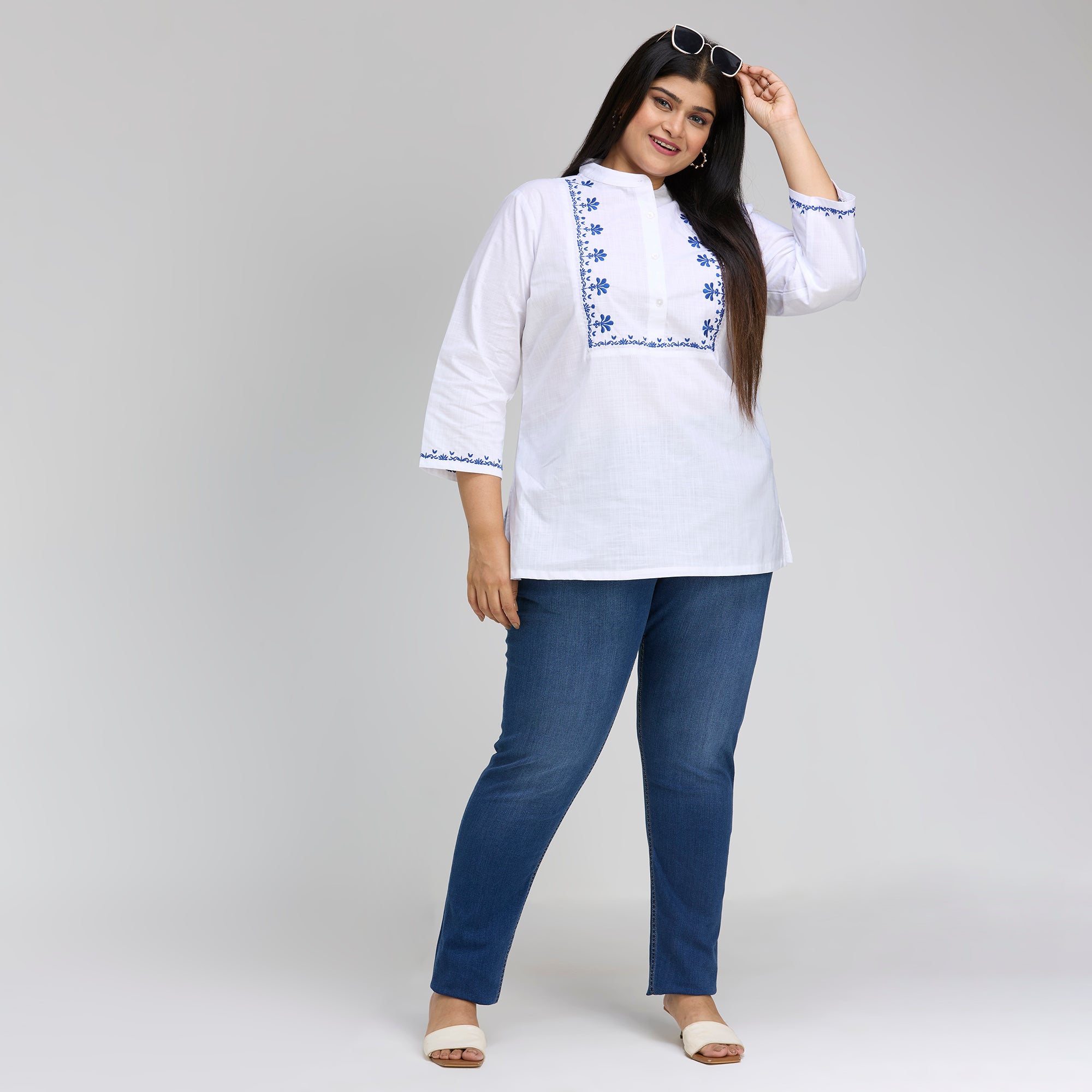 Plus Size Top | 2XL-8XL | 100% Cotton | White