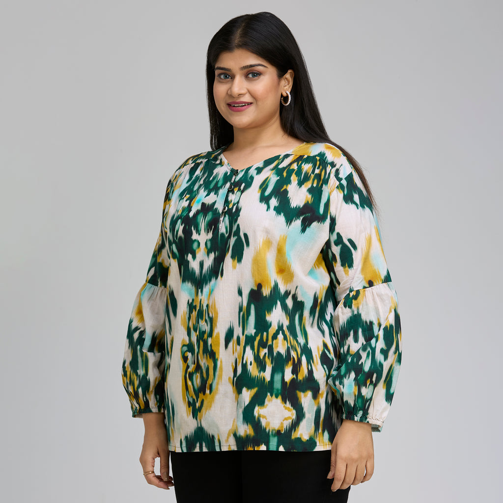 Plus Size Tunic | 2XL-8XL | 100% Cotton | Beige