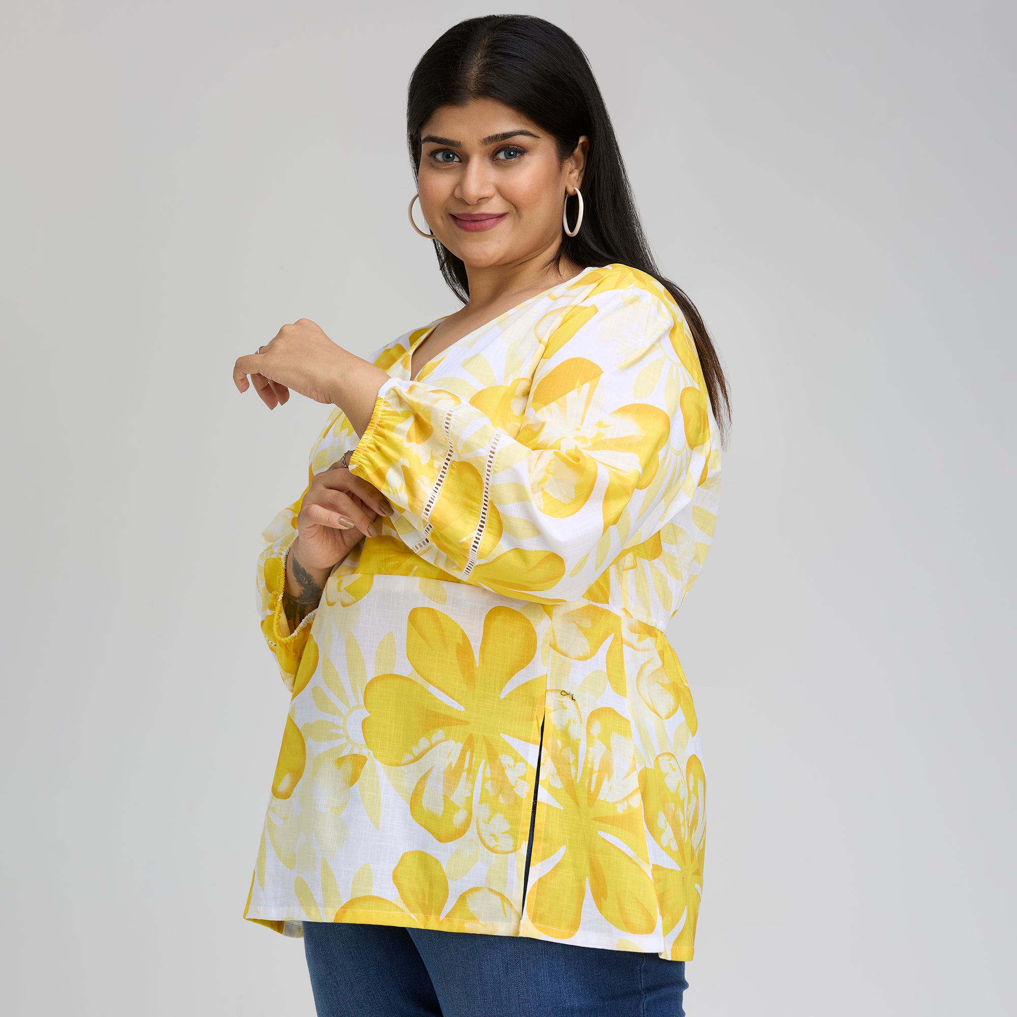 Plus Size Top | 2XL-8XL | 100% Cotton | Yellow