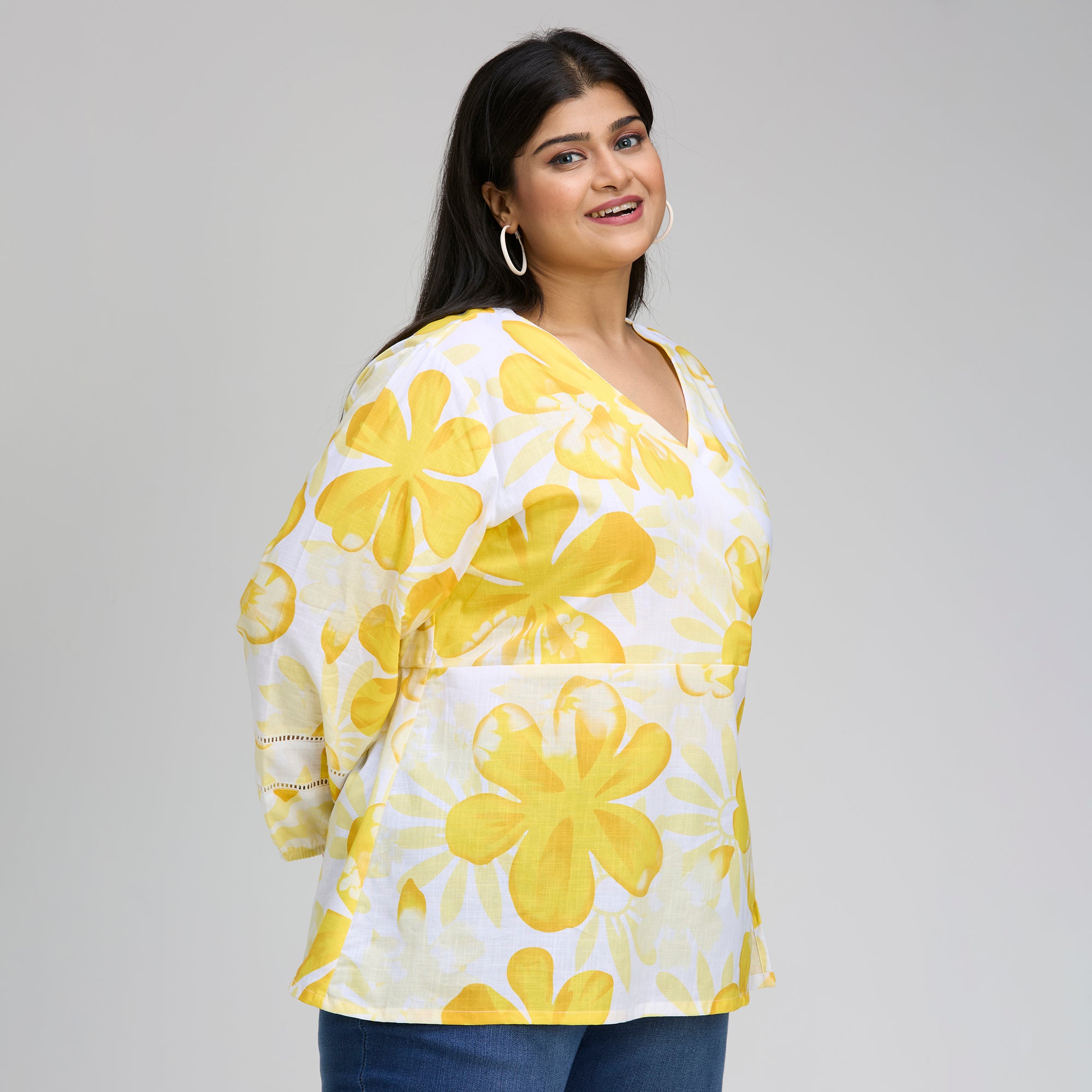 Plus Size Top | 2XL-8XL | 100% Cotton | Yellow