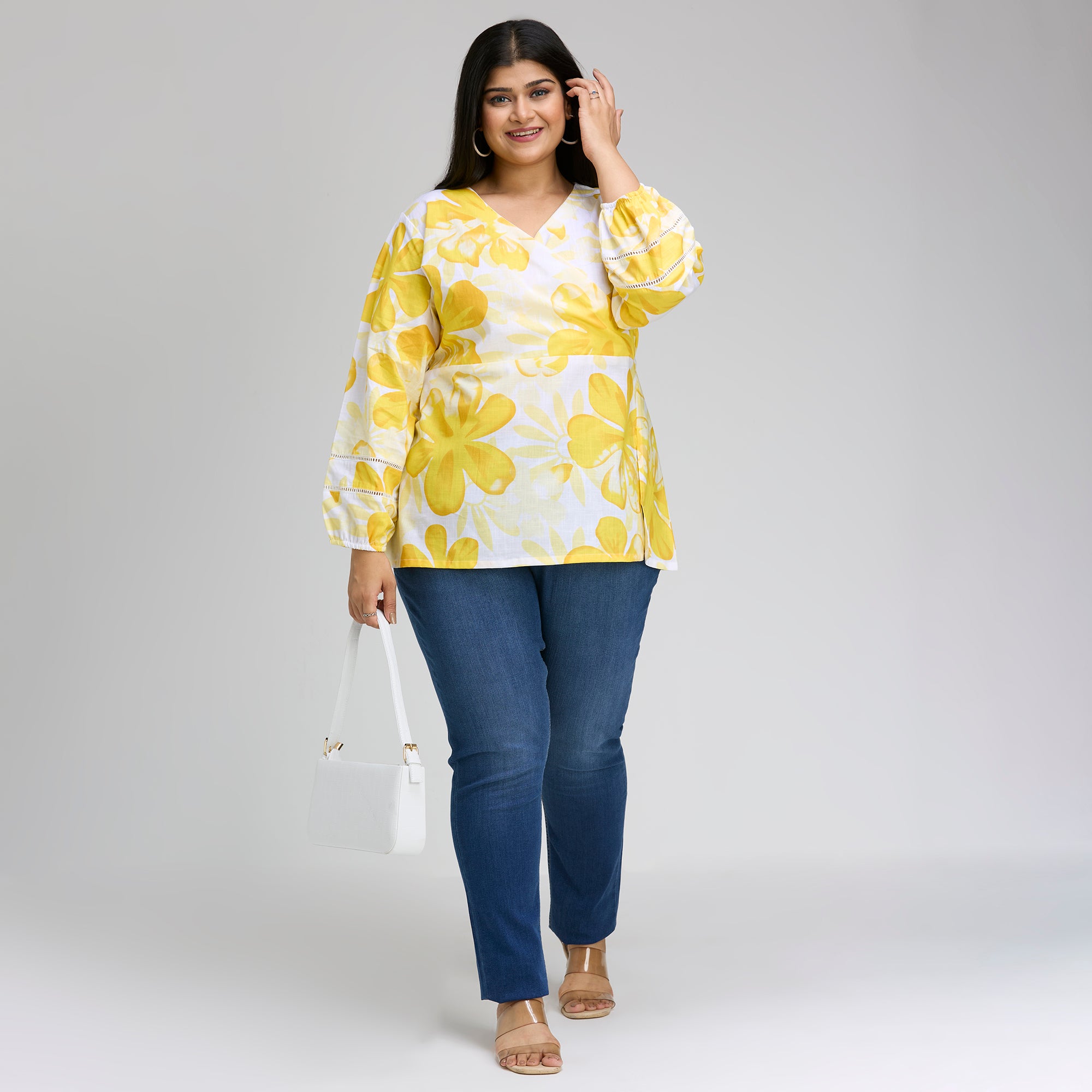Plus Size Top | 2XL-8XL | 100% Cotton | Yellow