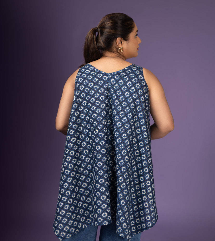 Plus Size Tunic | XL - 7XL | 100% Cotton | Blue
