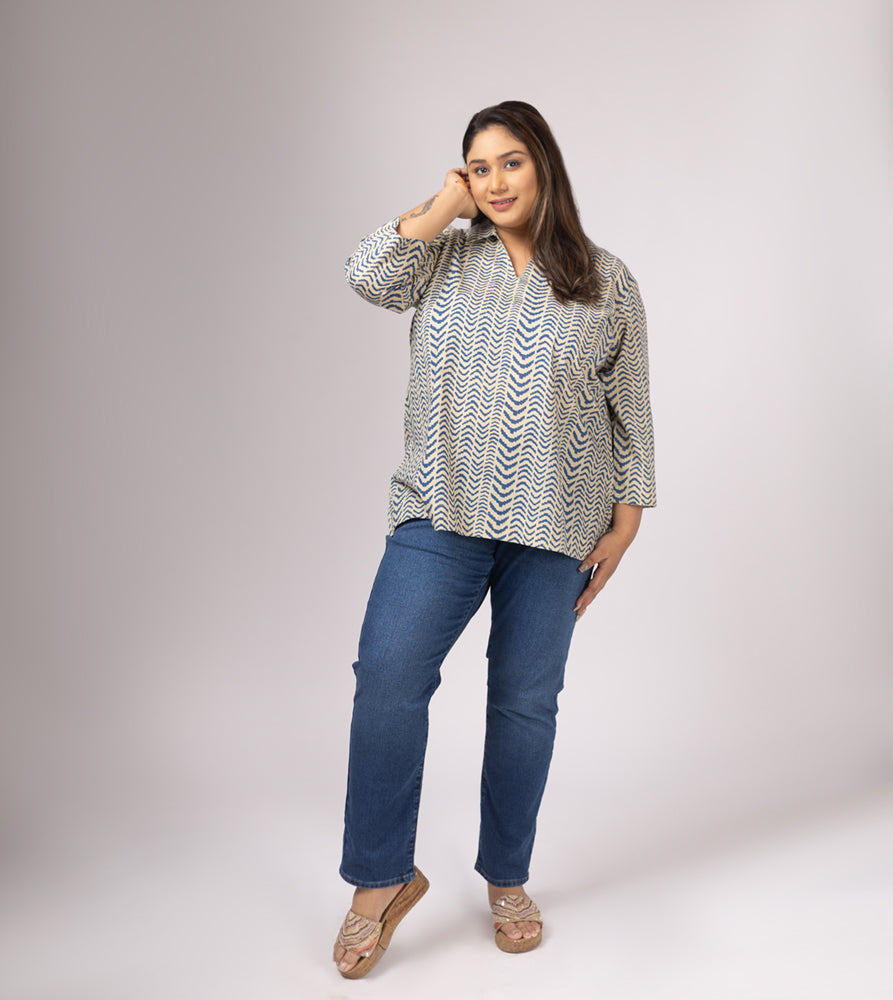 Plus Size Top | XL - 7XL | 100% Cotton | Beige