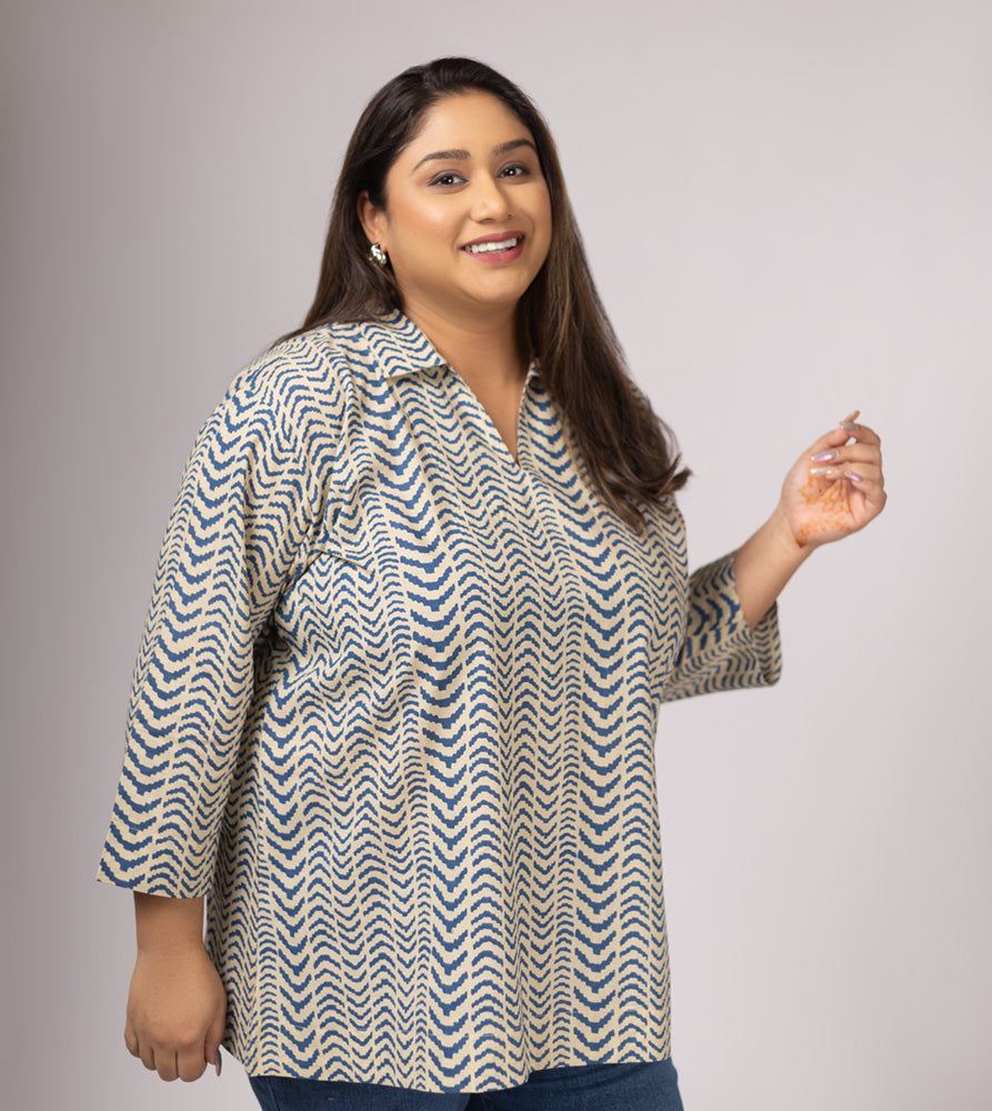 Plus Size Top | XL - 7XL | 100% Cotton | Beige