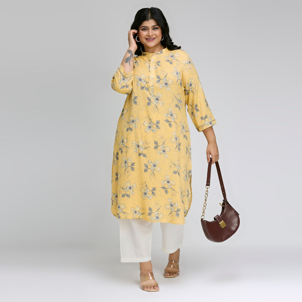 Plus Size Kurta | 2XL-8XL | Yellow