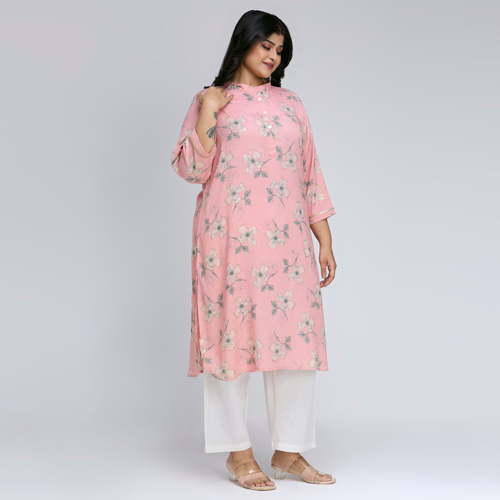 Plus Size Kurta | 2XL-8XL | Pink